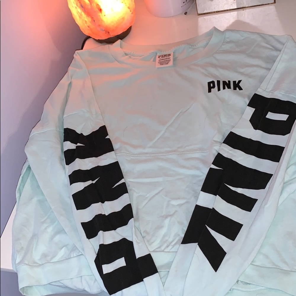 Mint green long sleeve crop top